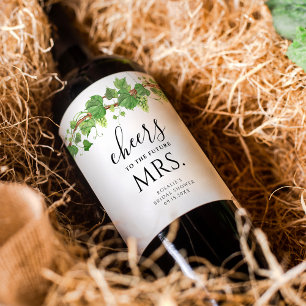 Etiqueta Para Botella De Vino Saludos Al Futuro Sra. Wine Bridal Shower