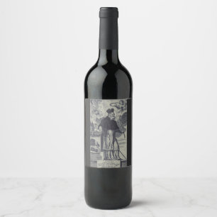 Etiqueta Para Botella De Vino San Albin de Angers Obispo Premium de la Misericor