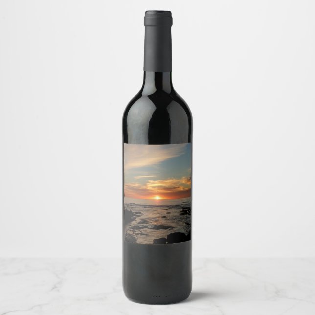 Etiqueta Para Botella De Vino San Diego Sunset II (Anverso)