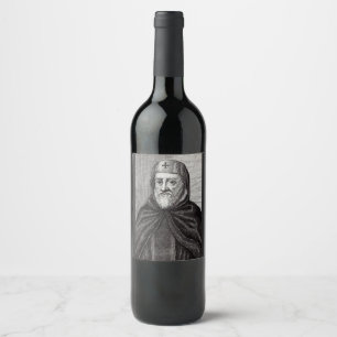 Etiqueta Para Botella De Vino San Efrén el Sirio Maestro del Arrepentimiento Art
