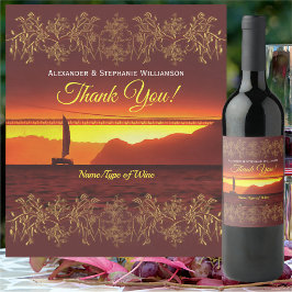 Etiqueta Para Botella De Vino San Francisco Gracias Sunset 1124