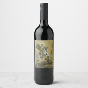 Etiqueta Para Botella De Vino San Jorge – Arte "Sunburst Gold" Premium