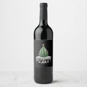 Etiqueta Para Botella De Vino Sandía Árbol de Navidad Navidad en Julio Verano