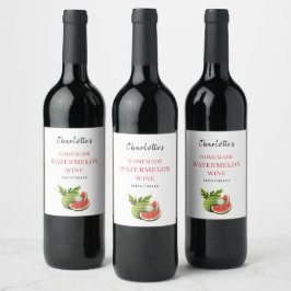 Etiqueta Para Botella De Vino sandía casera personalizada