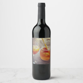 Etiqueta Para Botella De Vino Sangría y Sol