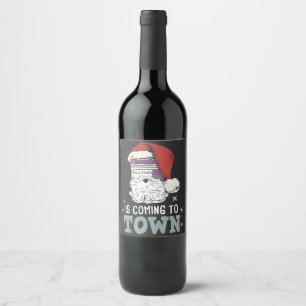 Etiqueta Para Botella De Vino Sani Cloth Navidad Enfermera Vacaciones Médico Enf