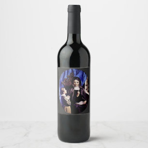 Etiqueta Para Botella De Vino Santa Ángela Merici Patrona de los Educadores y 