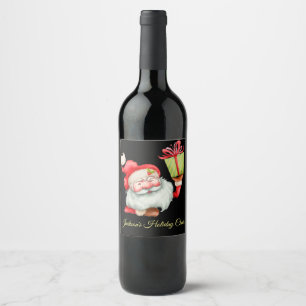 Etiqueta Para Botella De Vino Santa Claus con Navidades Personalizados de regalo