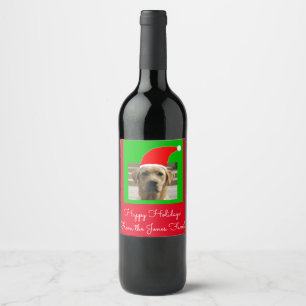 Etiqueta Para Botella De Vino Santa Dog Holiday 4Artie