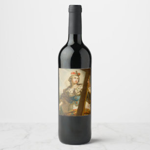 Etiqueta Para Botella De Vino Santa Elena con la Vera Cruz Arte Sagrado