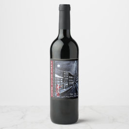 Etiqueta Para Botella De Vino Santa in Paris Christmas Wine Label