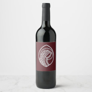 Etiqueta Para Botella De Vino Santa María de la Virgen, encaje