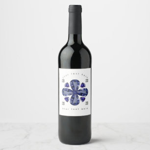 Etiqueta Para Botella De Vino Sapphire Diamond Art, Azul