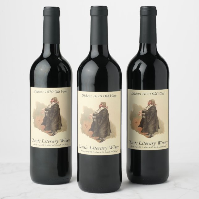 Etiqueta Para Botella De Vino Sargento Buzfuz por Kyd Dickens The Pickwick Paper (Botellas)
