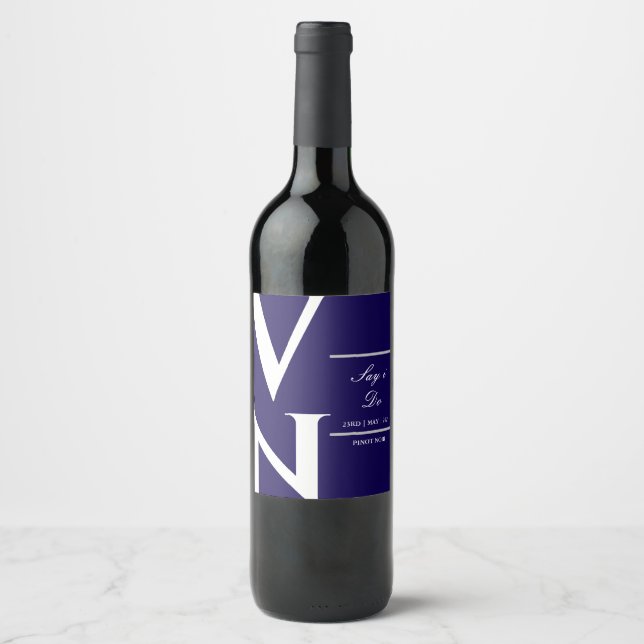 Etiqueta Para Botella De Vino Say i Do Wine Labs (Anverso)