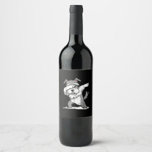 Etiqueta Para Botella De Vino Schnauzer Cute Dabbing Funny Dab Dance Gift