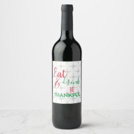 Etiqueta Para Botella De Vino Sé Agradecido