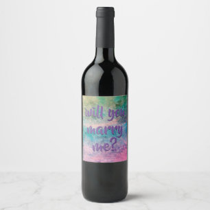 Etiqueta Para Botella De Vino ¿se casará conmigo?