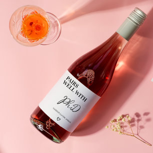 Etiqueta Para Botella De Vino Se Pone Bien Con Un Graduado De Doctorado En Docto