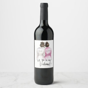 Etiqueta Para Botella De Vino ¿Sea mi…? Etiqueta del vino de la criada del bo