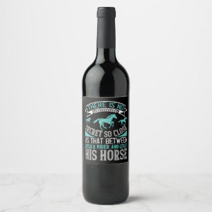 Etiqueta Para Botella De Vino Secreto de caballo entre jinete y su caballo