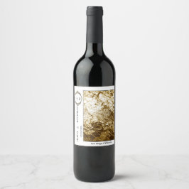 Etiqueta Para Botella De Vino Sello de Boda de diseño de oro elegante