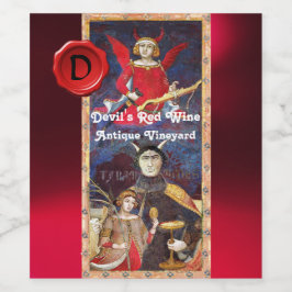 Etiqueta Para Botella De Vino Sello de cera de vino tinto del diablo monograma /