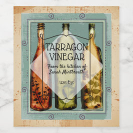 Etiqueta Para Botella De Vino Sello de enlatado casero de vinagre de aceite de o