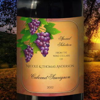 Etiqueta Para Botella De Vino Sello de Personalizado de vino elegante de oro y u