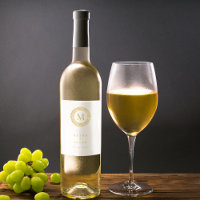 Sello de vino de monograma elegante de demo dorado