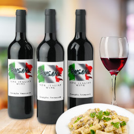 Etiqueta Para Botella De Vino Sello de vino italiano fino de Paisan