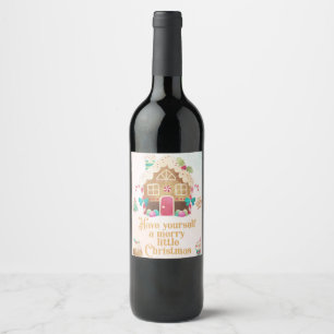 Etiqueta Para Botella De Vino Sello de vino navidad, lindo y festivo