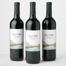 Sello de vino personalizado en favor de la boda de