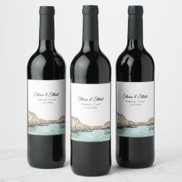 Etiqueta Para Botella De Vino Sello de vino personalizado en favor de la boda de