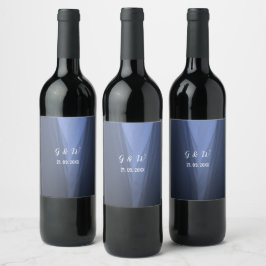 Etiqueta Para Botella De Vino Sello de vino romántico azul y espumoso