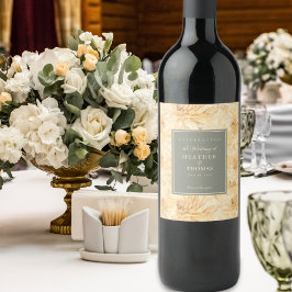Etiqueta Para Botella De Vino Sello elegante de vino floral verde sabio amarillo