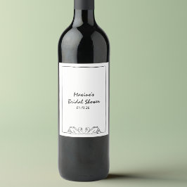Etiqueta Para Botella De Vino Sencilla ducha de novia de cisnes sin tiempo