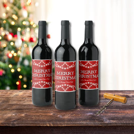 Etiqueta Para Botella De Vino Sencilla elegancia Personalizada Feliz Navidad Luc