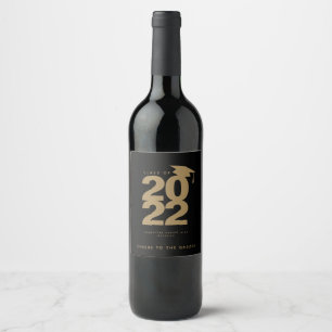 Etiqueta Para Botella De Vino Sencilla etiqueta de vino de color negro y dorado