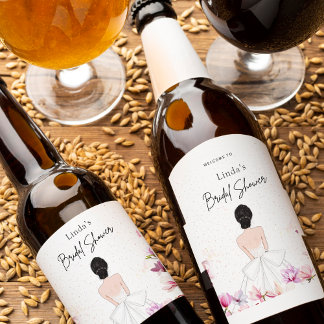 Etiqueta Para Botella De Vino Sencilla y linda ducha nupcial