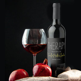 Etiqueta Para Botella De Vino Sencillo Elegante Negro Amarillo Nombre de Divorci