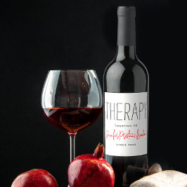 Etiqueta Para Botella De Vino Sencillo Encanto Negro Y Blanco Nombre De Humor De