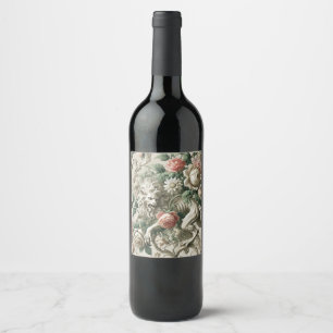 Etiqueta Para Botella De Vino Sentinel Bloombound - Diseño floral gótico