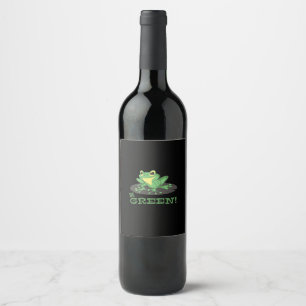 Etiqueta Para Botella De Vino Ser rana verde Rana Personalizado Gracioso Trong