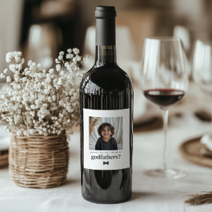 Etiqueta Para Botella De Vino ¿Serás el Padrino Propuesta de Foto