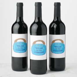 Etiqueta Para Botella De Vino ¿Serás Mi Bolsa De La Novia Preppy Bermuda?