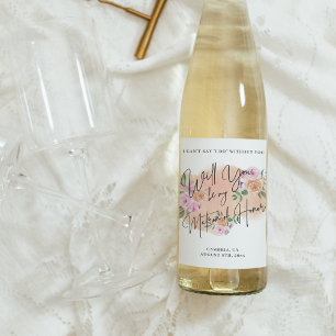 Etiqueta Para Botella De Vino ¿Serás mi Dama de Honor? Etiqueta de Vino