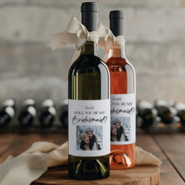 Etiqueta Para Botella De Vino ¿Serás mi dama de honor propuesta de imagen person