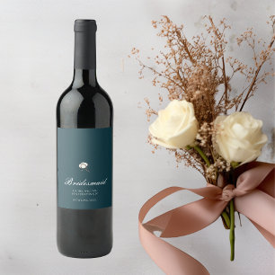 Etiqueta Para Botella De Vino ¿Serás mi Dama de Honor Propuesta Minimalista