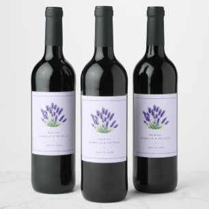 Etiqueta Para Botella De Vino Serena Floral Minimalista de Lavanda